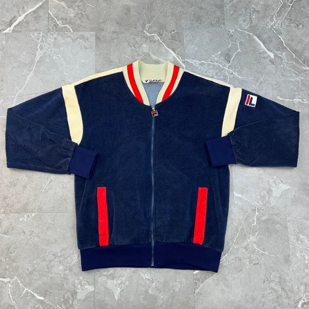 Vintage Fila Settanta Jacket Men 42 Bjorn Borg Terry Cloth Tennis Made In Italy